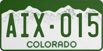 CO license plate AIX015
