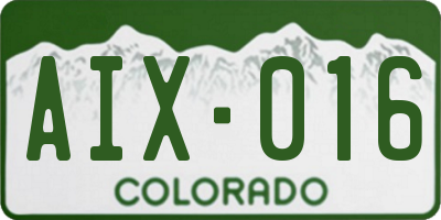 CO license plate AIX016