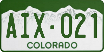 CO license plate AIX021