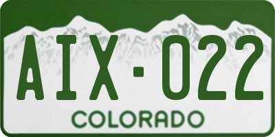 CO license plate AIX022