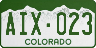 CO license plate AIX023