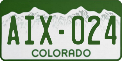 CO license plate AIX024