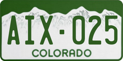 CO license plate AIX025