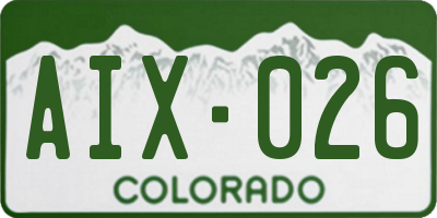 CO license plate AIX026