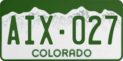 CO license plate AIX027