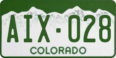 CO license plate AIX028