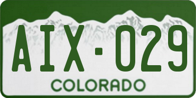 CO license plate AIX029