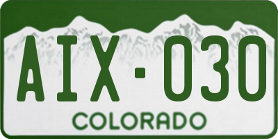 CO license plate AIX030