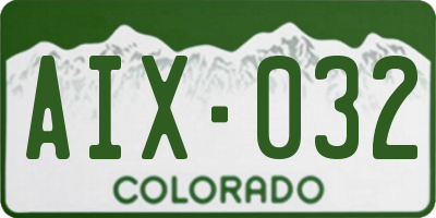 CO license plate AIX032