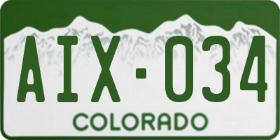 CO license plate AIX034