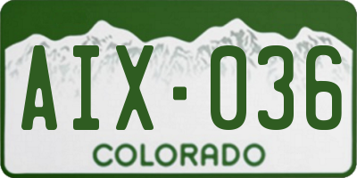 CO license plate AIX036