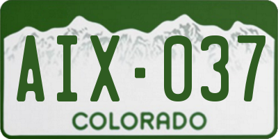 CO license plate AIX037
