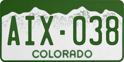 CO license plate AIX038