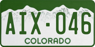 CO license plate AIX046