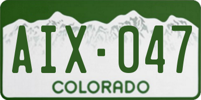 CO license plate AIX047
