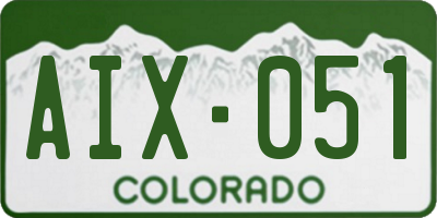 CO license plate AIX051