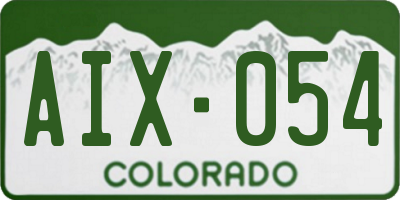 CO license plate AIX054