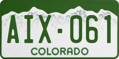 CO license plate AIX061
