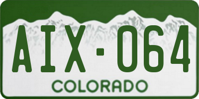 CO license plate AIX064