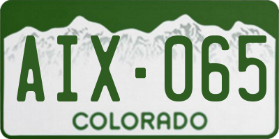 CO license plate AIX065