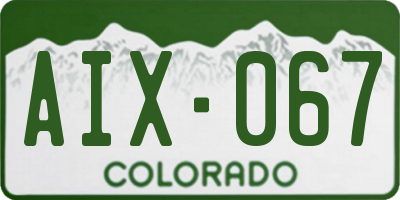 CO license plate AIX067