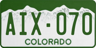 CO license plate AIX070
