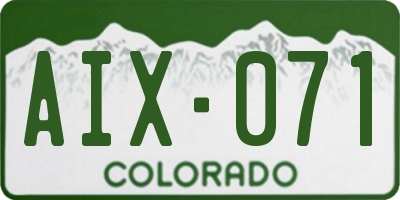 CO license plate AIX071
