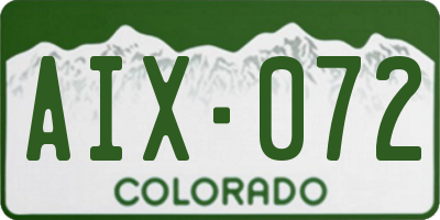 CO license plate AIX072