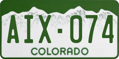 CO license plate AIX074