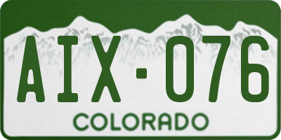 CO license plate AIX076