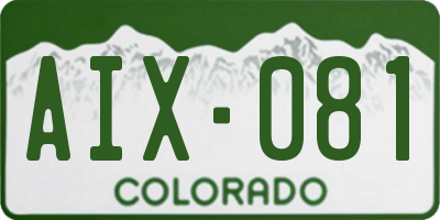 CO license plate AIX081