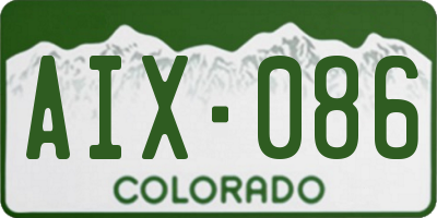 CO license plate AIX086