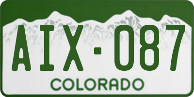 CO license plate AIX087