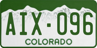 CO license plate AIX096