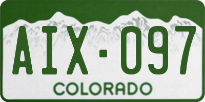 CO license plate AIX097