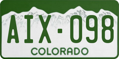 CO license plate AIX098