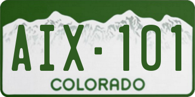 CO license plate AIX101