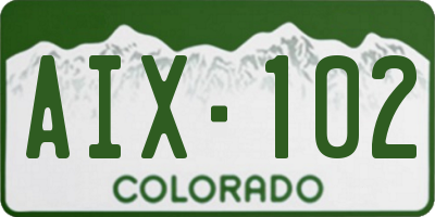 CO license plate AIX102