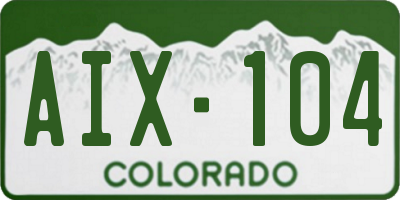 CO license plate AIX104