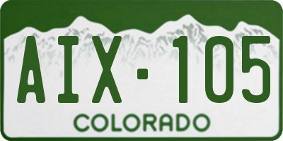 CO license plate AIX105
