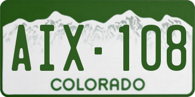CO license plate AIX108