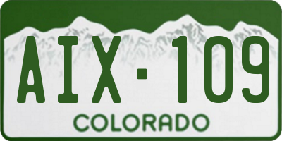 CO license plate AIX109
