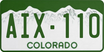CO license plate AIX110