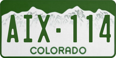 CO license plate AIX114