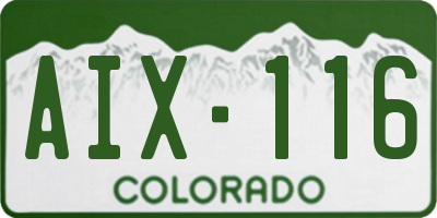 CO license plate AIX116