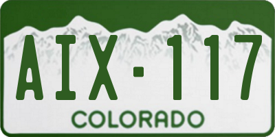 CO license plate AIX117
