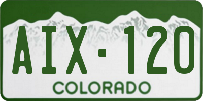 CO license plate AIX120