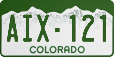 CO license plate AIX121