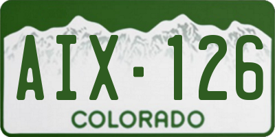CO license plate AIX126
