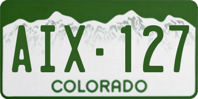 CO license plate AIX127
